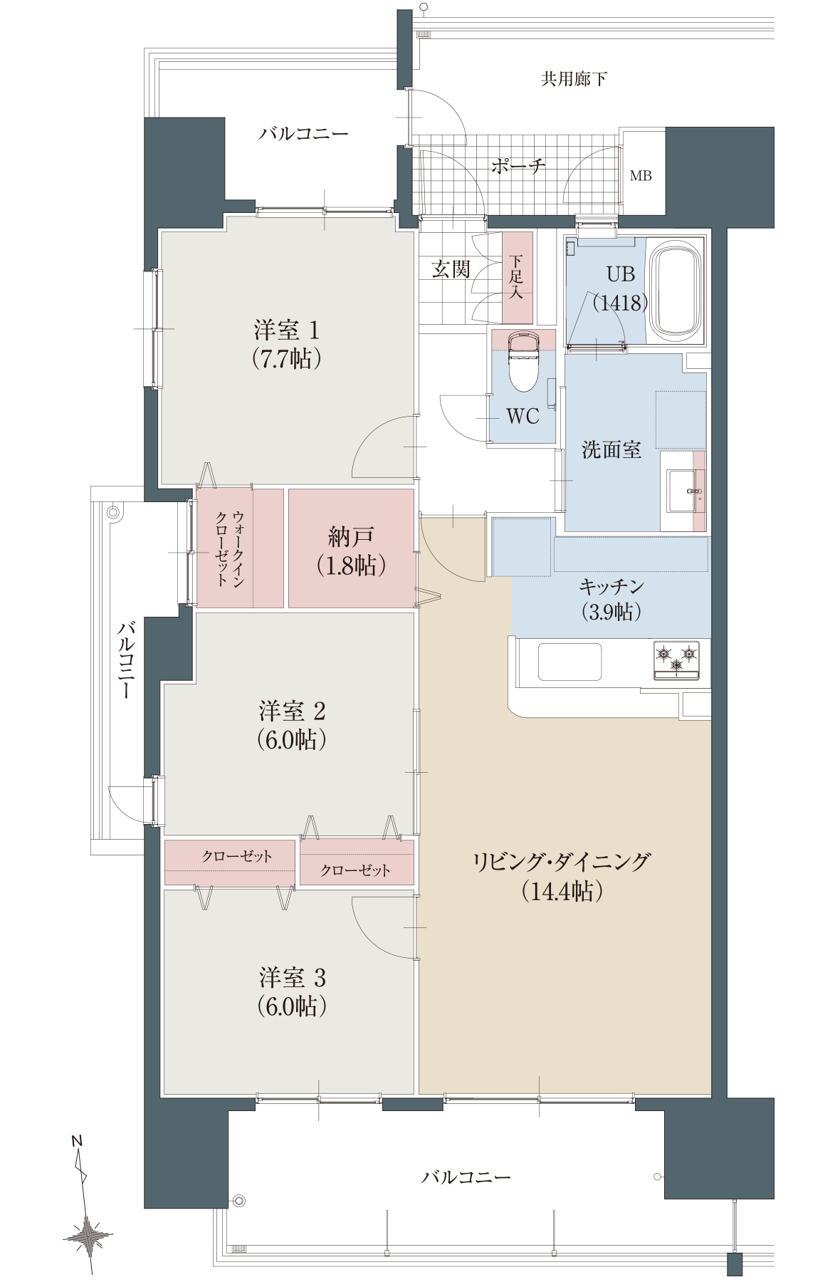 Aタイプ基本間取図