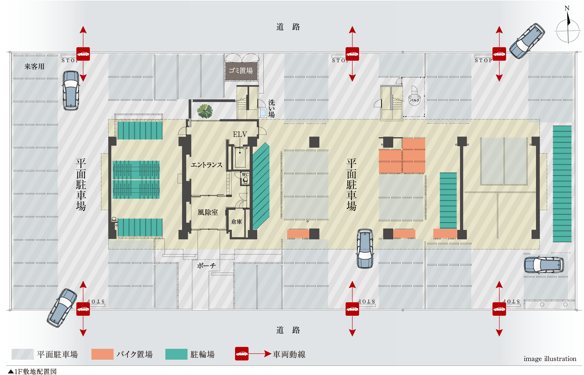 1F敷地配置図