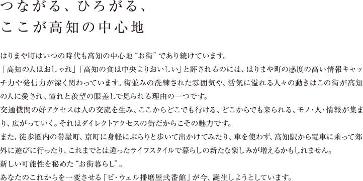 つながる、ひろがる、ここが高知の中心地