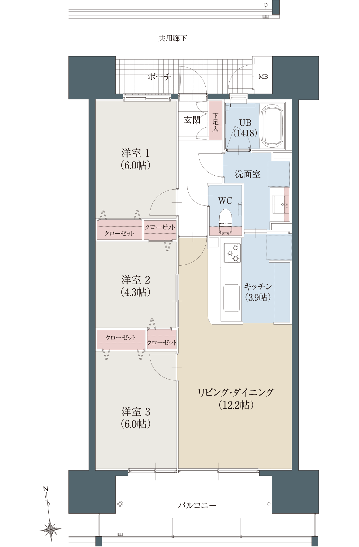 Bタイプ基本間取図