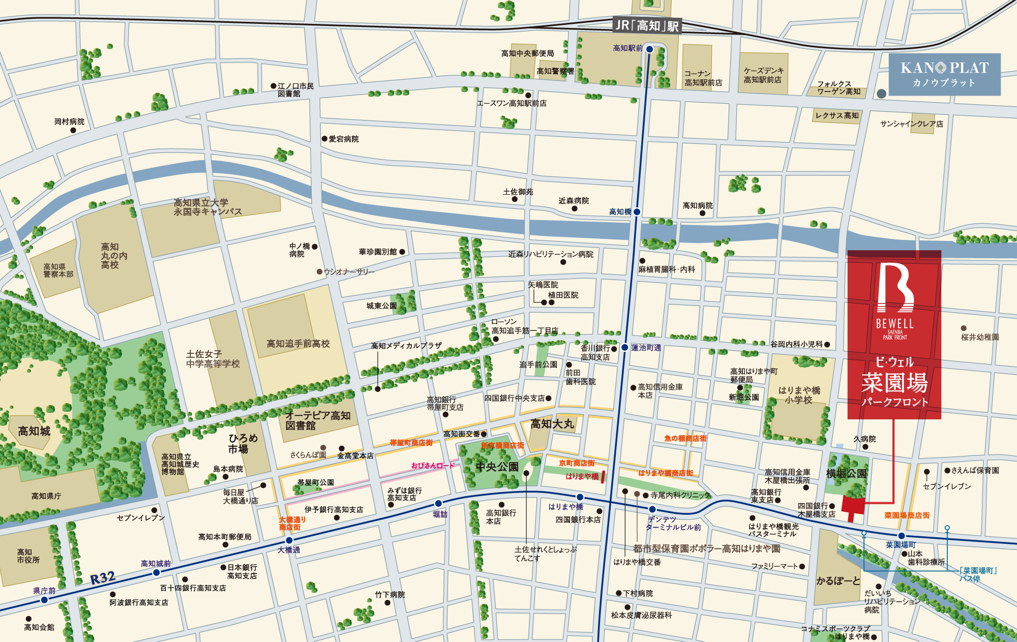 ビ・ウェル菜園場パークフロント　周辺地図