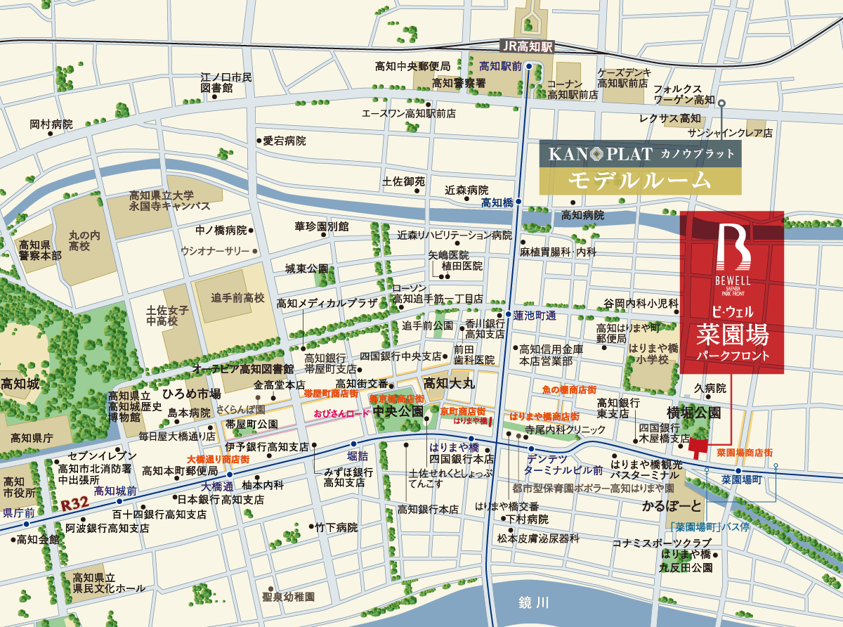 ビ・ウェル菜園場パークフロント周辺MAP