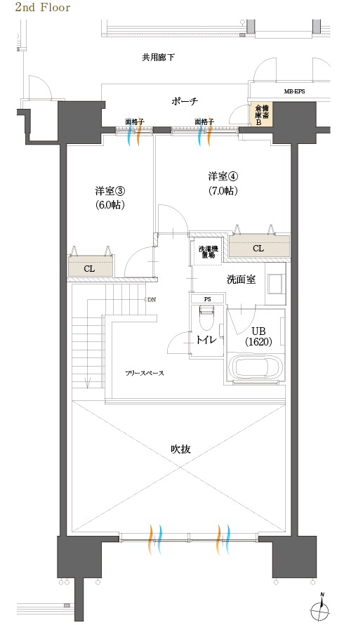 プレミアムプランLタイプ 2F間取図