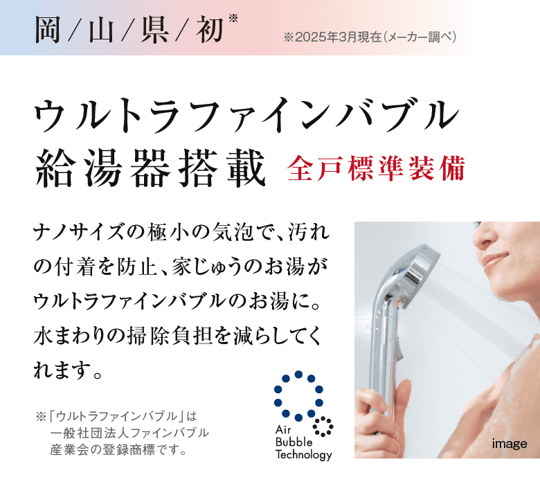 ウルトラファインバブル給湯器搭載