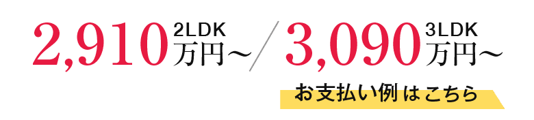 販売価格2LDKは2,770万円から、3LDKは2,980万円から。