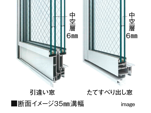中空層6㎜複層ガラス対応