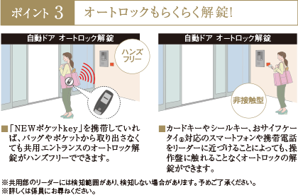 NEWポケットkeyオートロックもらくらく解錠!