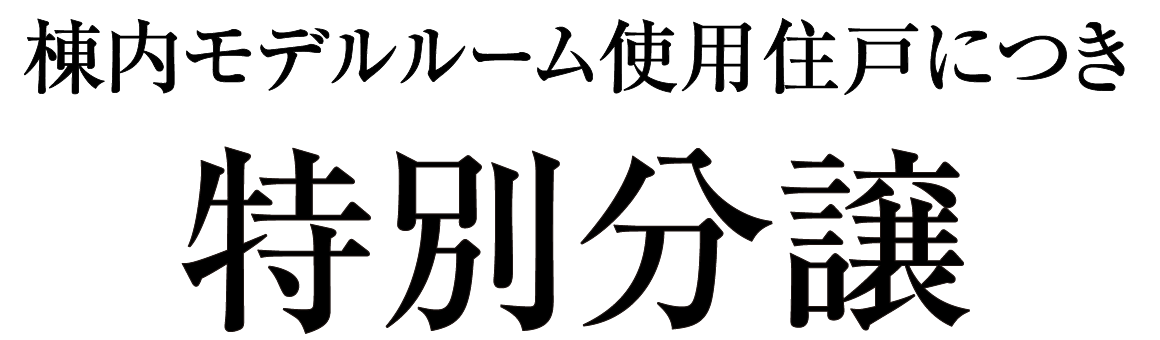 棟内モデルルーム使用住戸につき、特別分譲